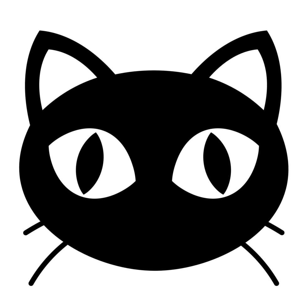 Simple illustration of cat face Concept of Halloween day vector