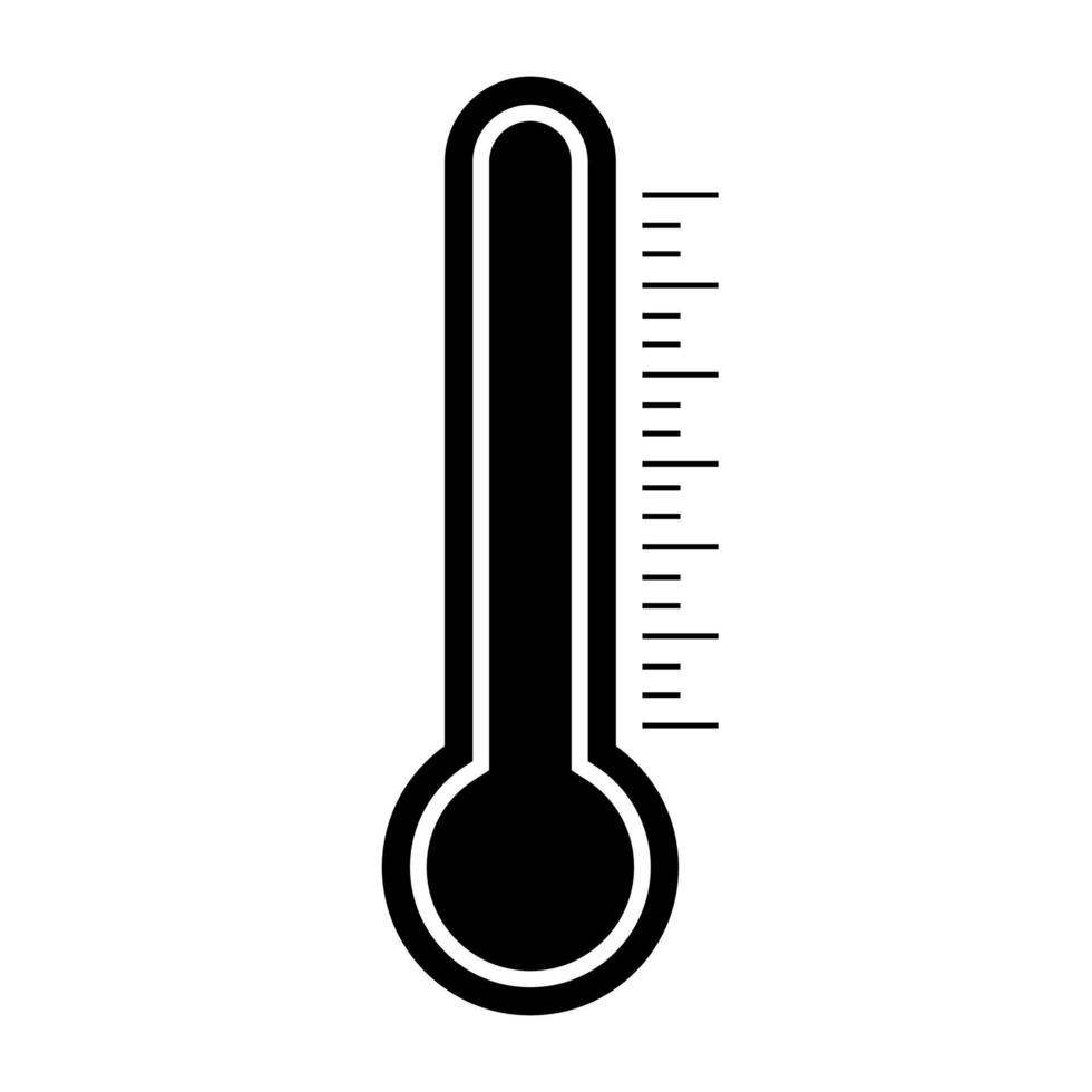 Thermometer simple icon design illustration with scale vector