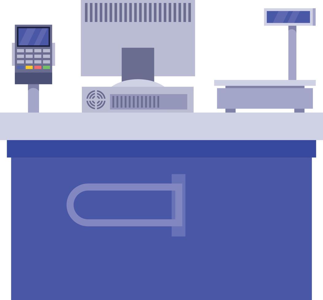 Vector Image Of Cashier'S Workplace, Isolated On Transparent Background.