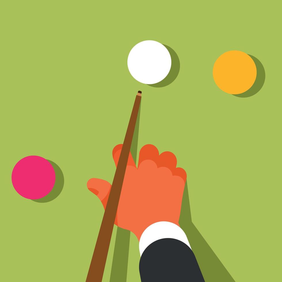 Billiard Ball And Cue, Isolated On Transparent Background. vector