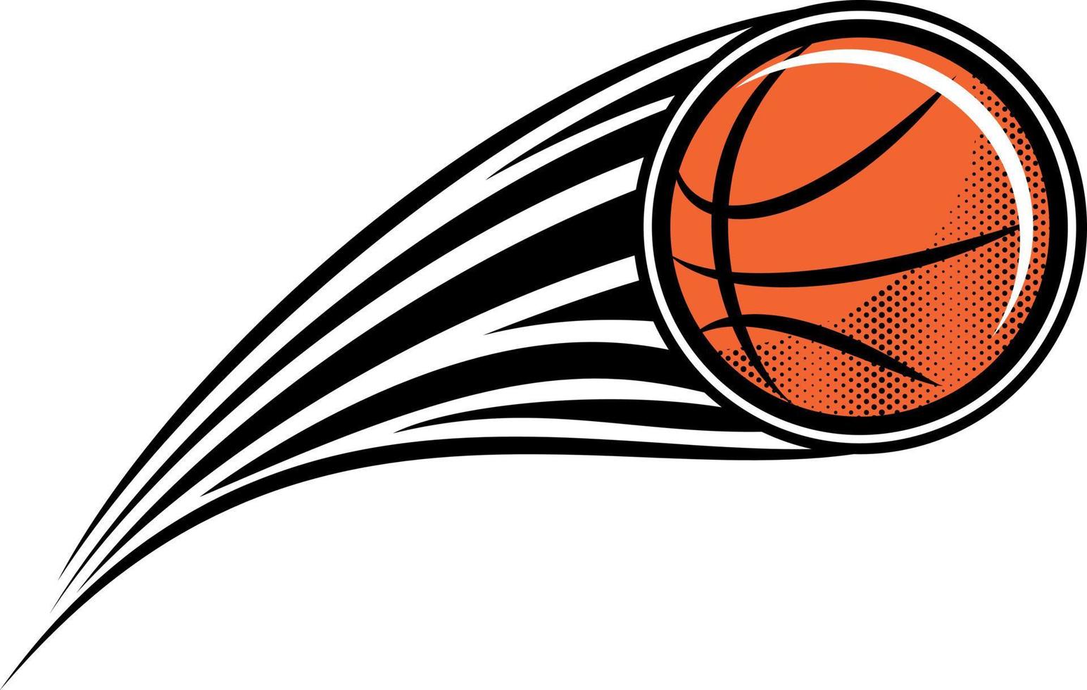 Basketball Ball With A Trail, Isolated On Transparent Background. vector