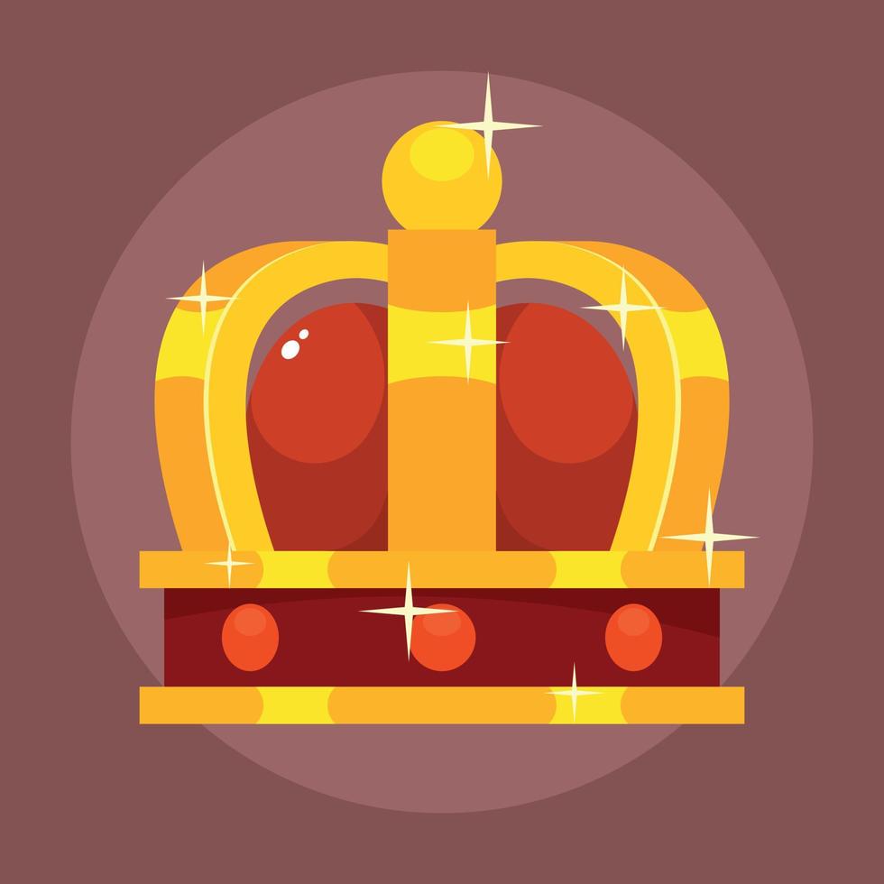 A Golden Crown, Vector Clip Art, Isolated On Transparent Background.