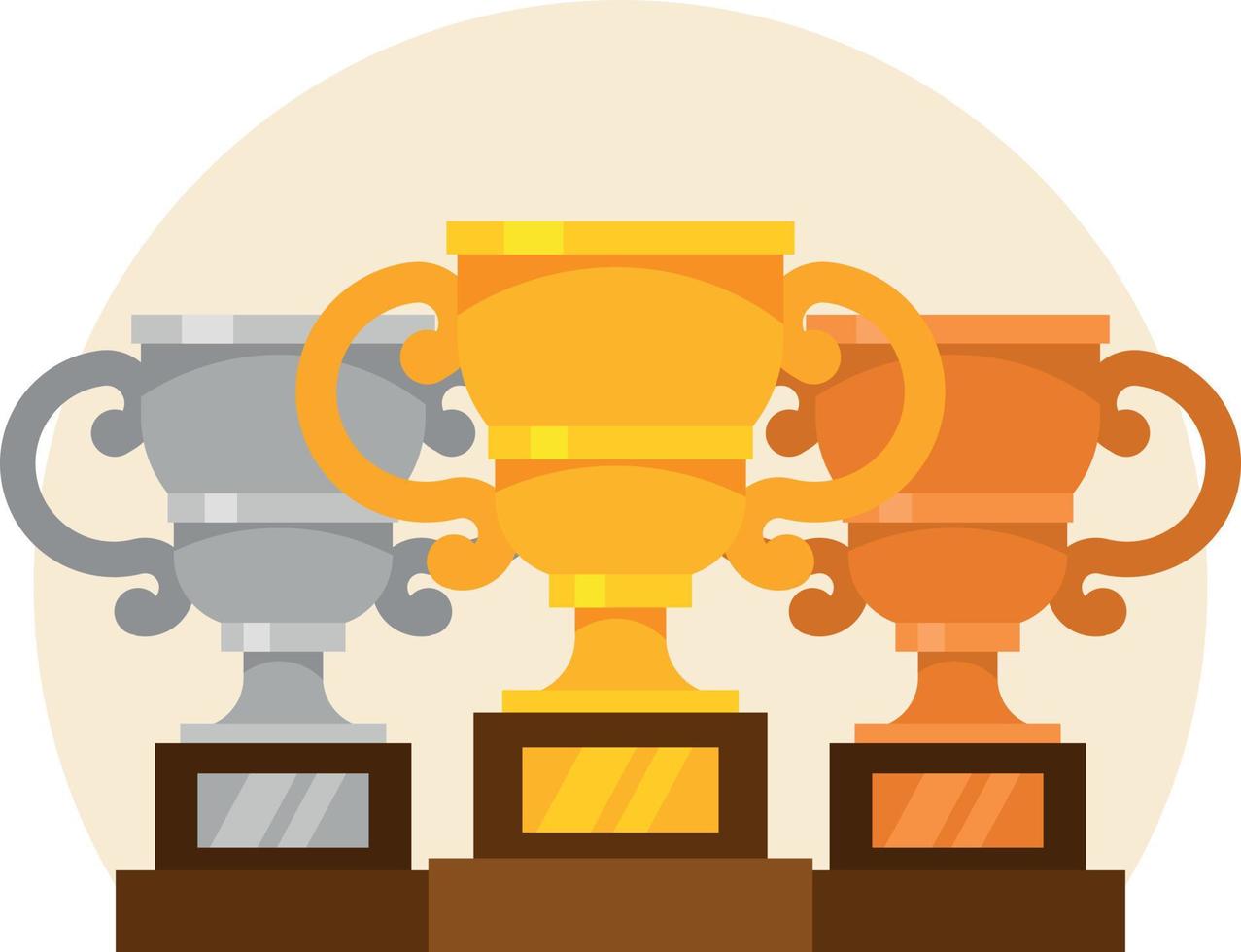 Vector Image Of Trophies For The Winners, Isolated On Transparent Background.