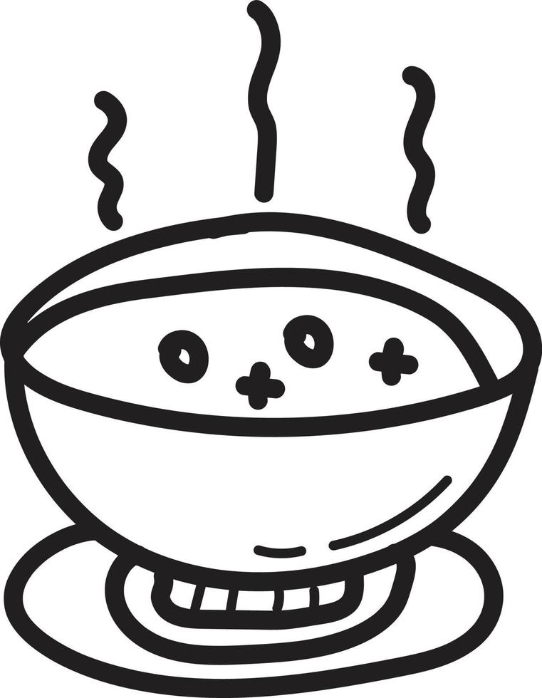 Doodle miso soup icon outline vector