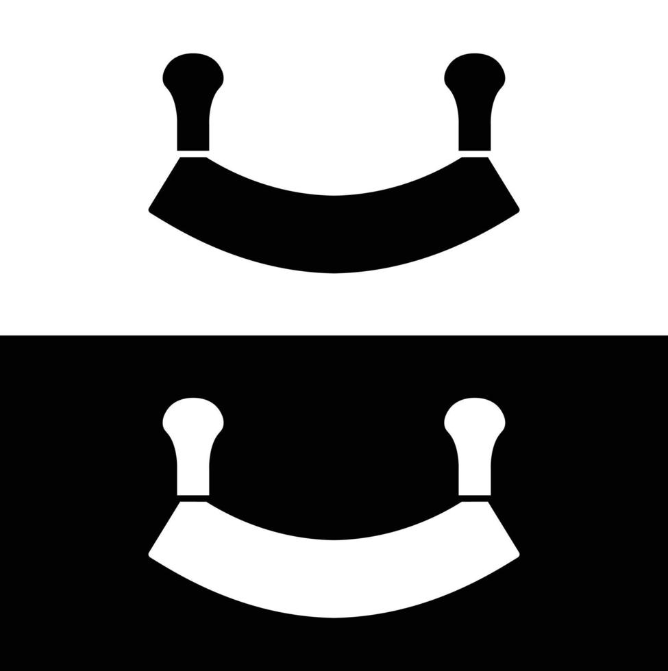 Mincing knife flat silhouette icon vector. Collection of black and white kitchen appliances. Kitchen tools icon for web. Kitchen concept. All types of knife chefs need. vector