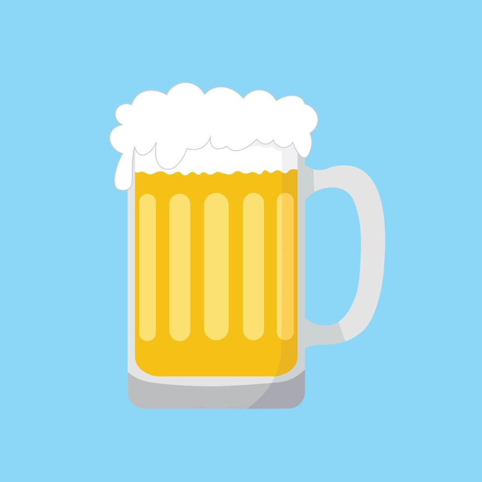 Beer cup flat vector in color. Item for beach party. Set of summer vacation. Summer time. Tropical vacation. Summer concept. Travel icon.