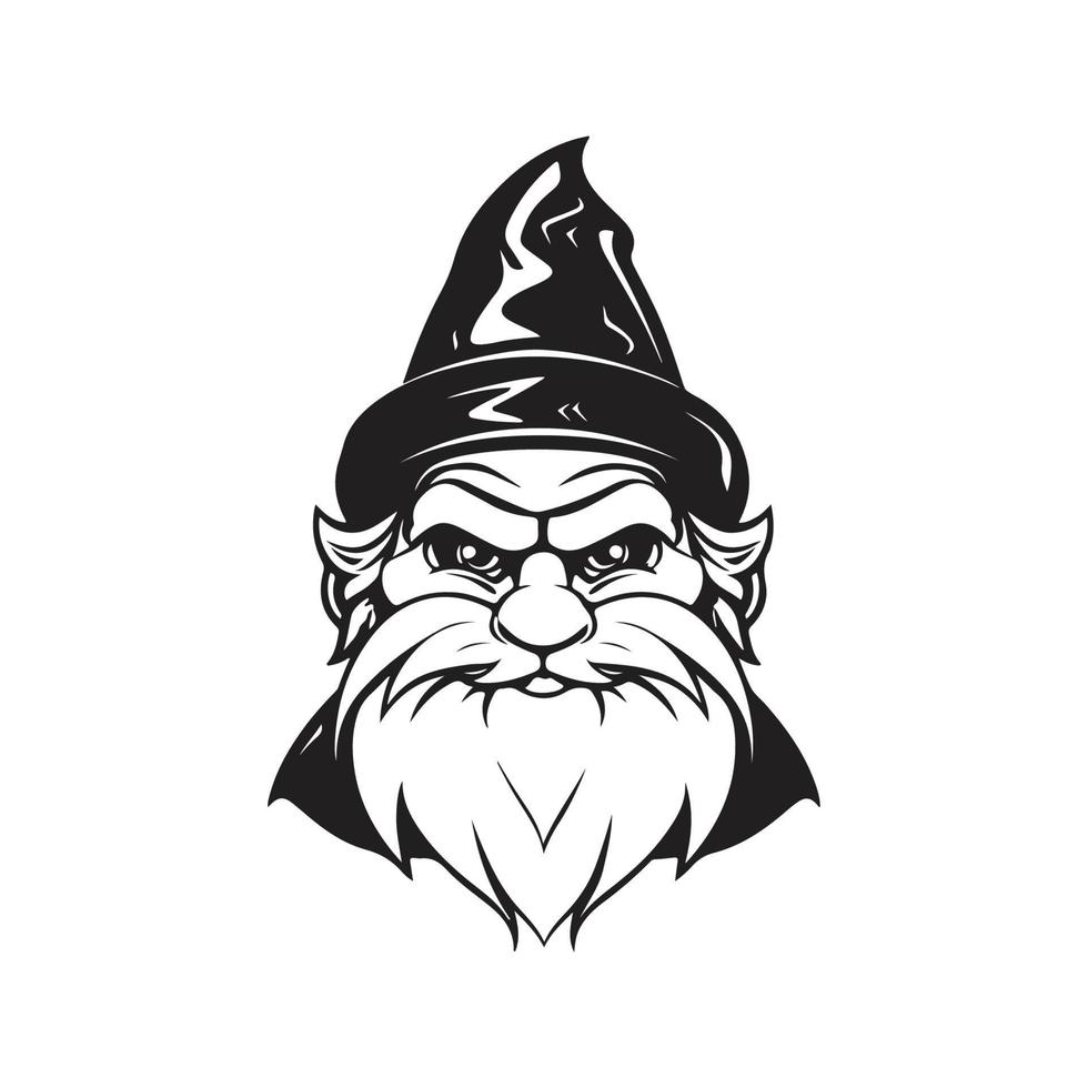 gnomos, logo concepto negro y blanco color, mano dibujado ilustración vector