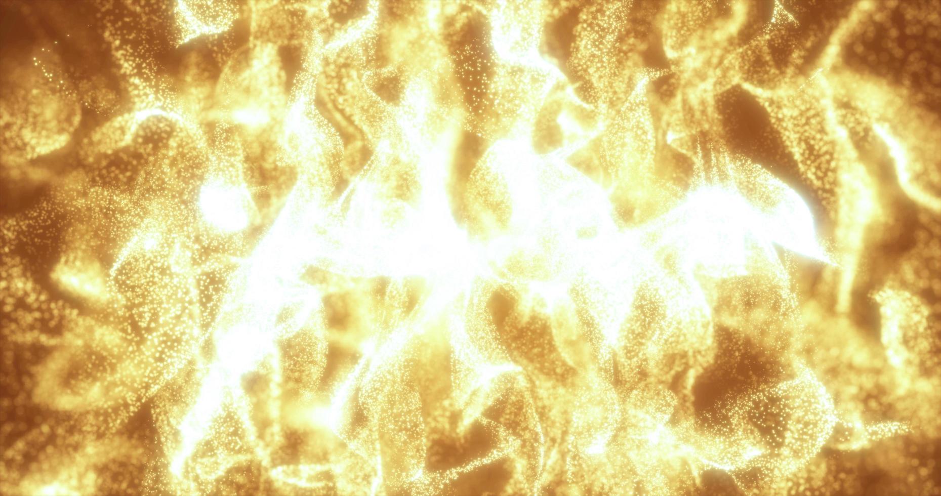 Abstract yellow energy waves futuristic hi-tech glowing particles background photo