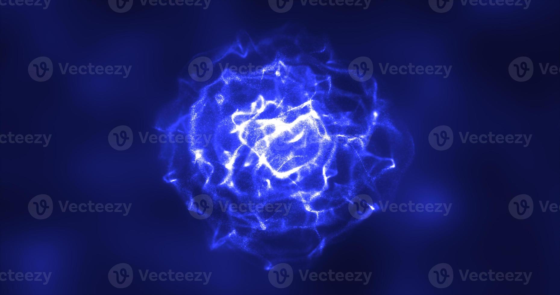 Abstract blue energy round sphere glowing with particle waves hi-tech digital magic abstract background photo