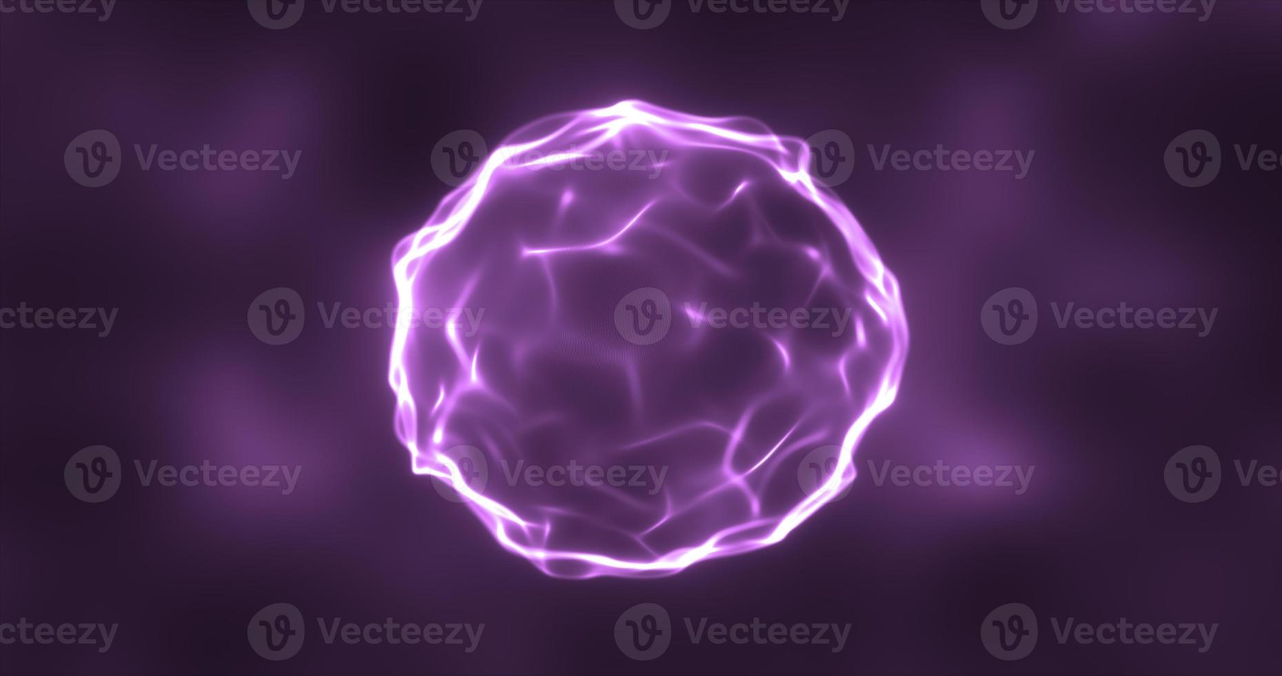 Abstract purple energy round sphere glowing with particle waves hi-tech digital magic abstract background photo