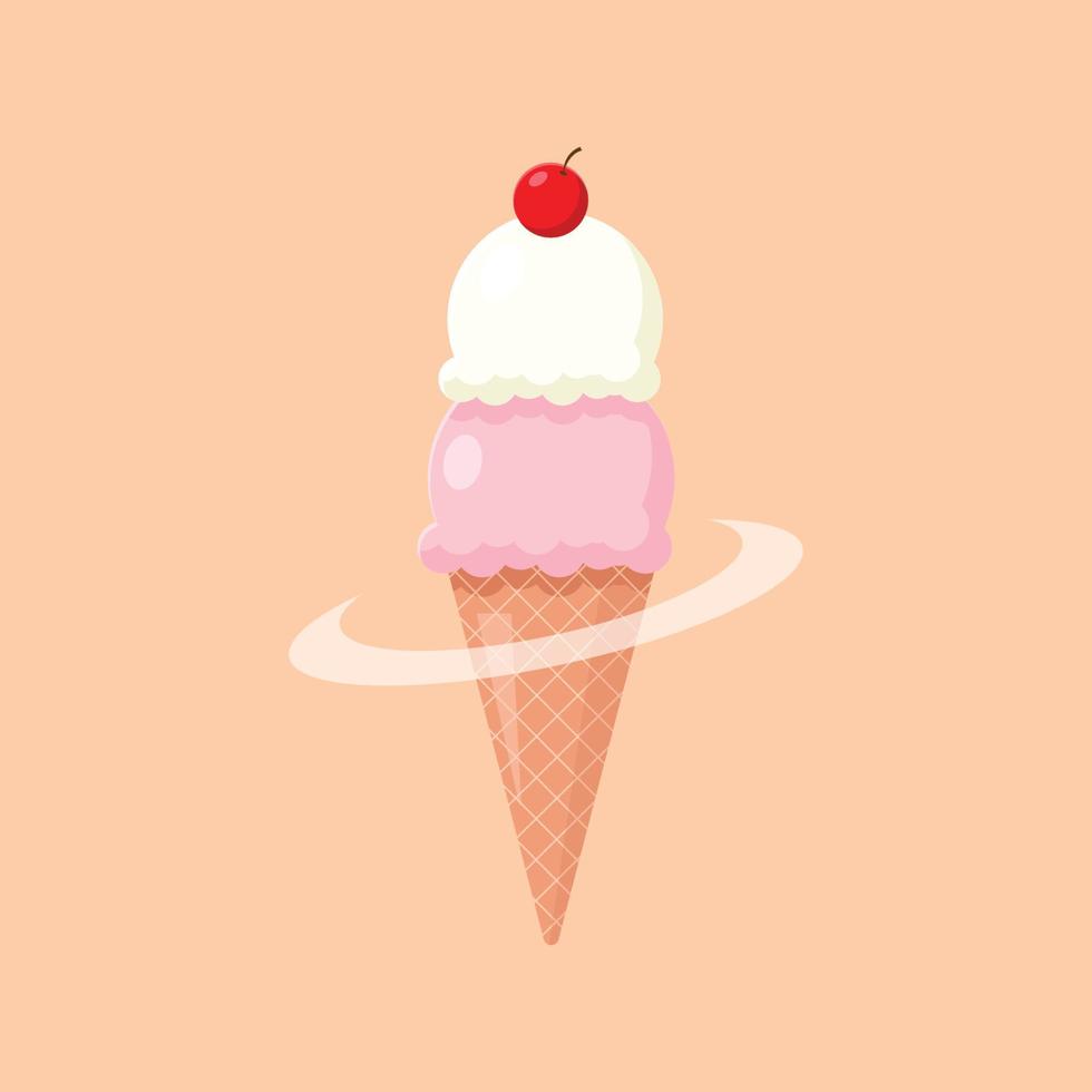 Ice Cream Cone Flat Vector Pro Download