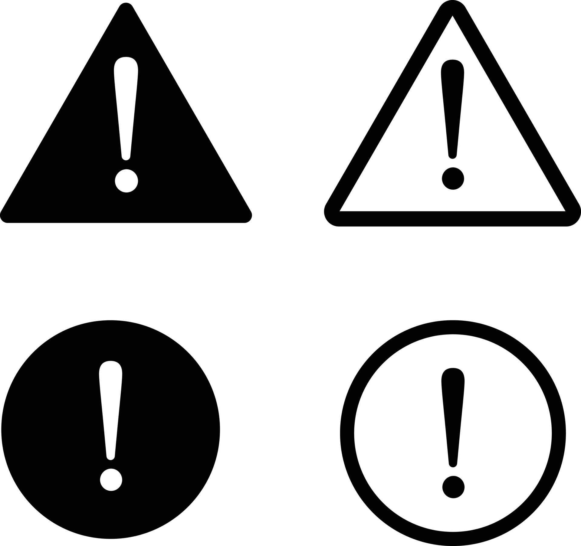 Hazard warning symbol vector set . Exclamation mark isolated on white background. Hazard warning