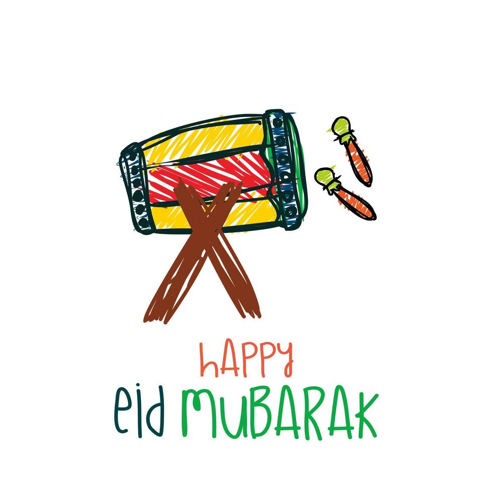 Eid Mubarak for greeting card and wishing the Happy Eid on this Occasion. vector