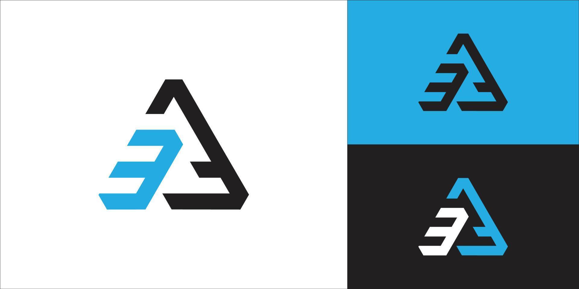 Initial letter A3 vector logo design concept.