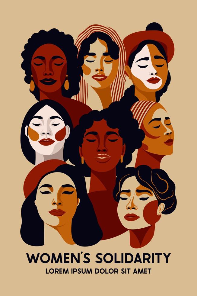 Set of various faces of women vector