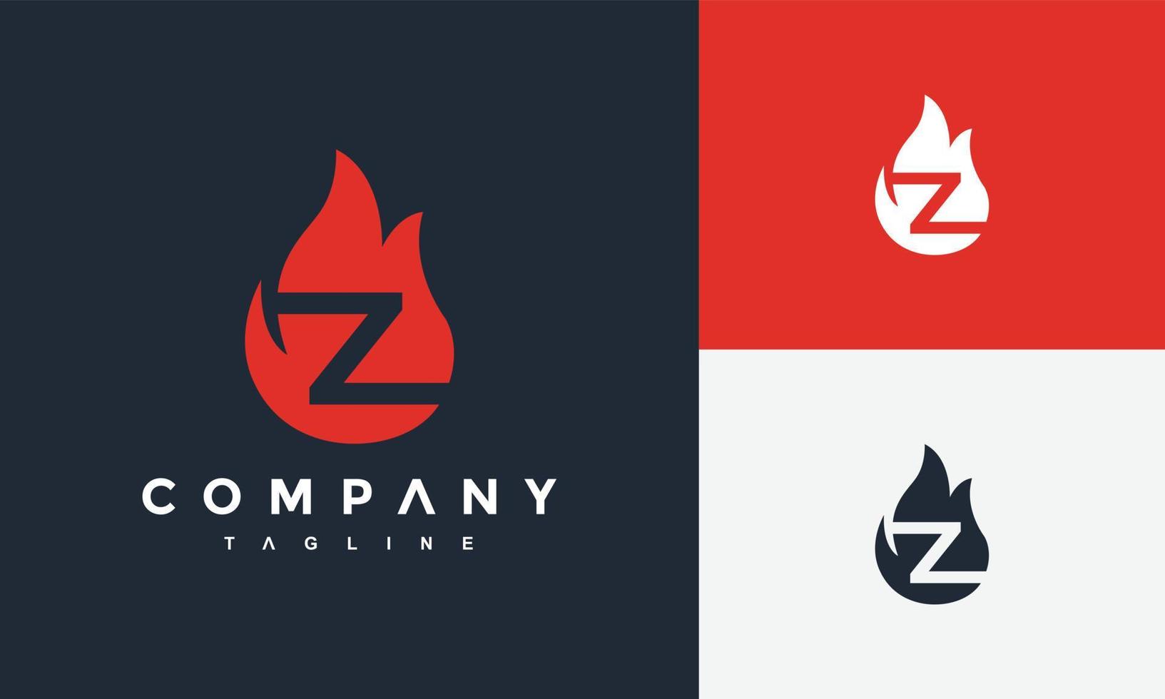 letra z fuego logo vector