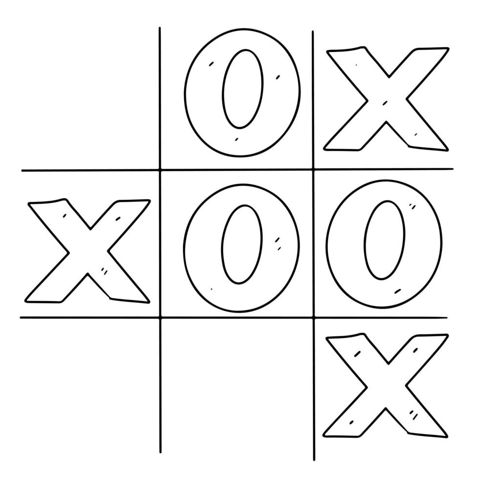 Tic tac toe game isolated on white background Vector Image