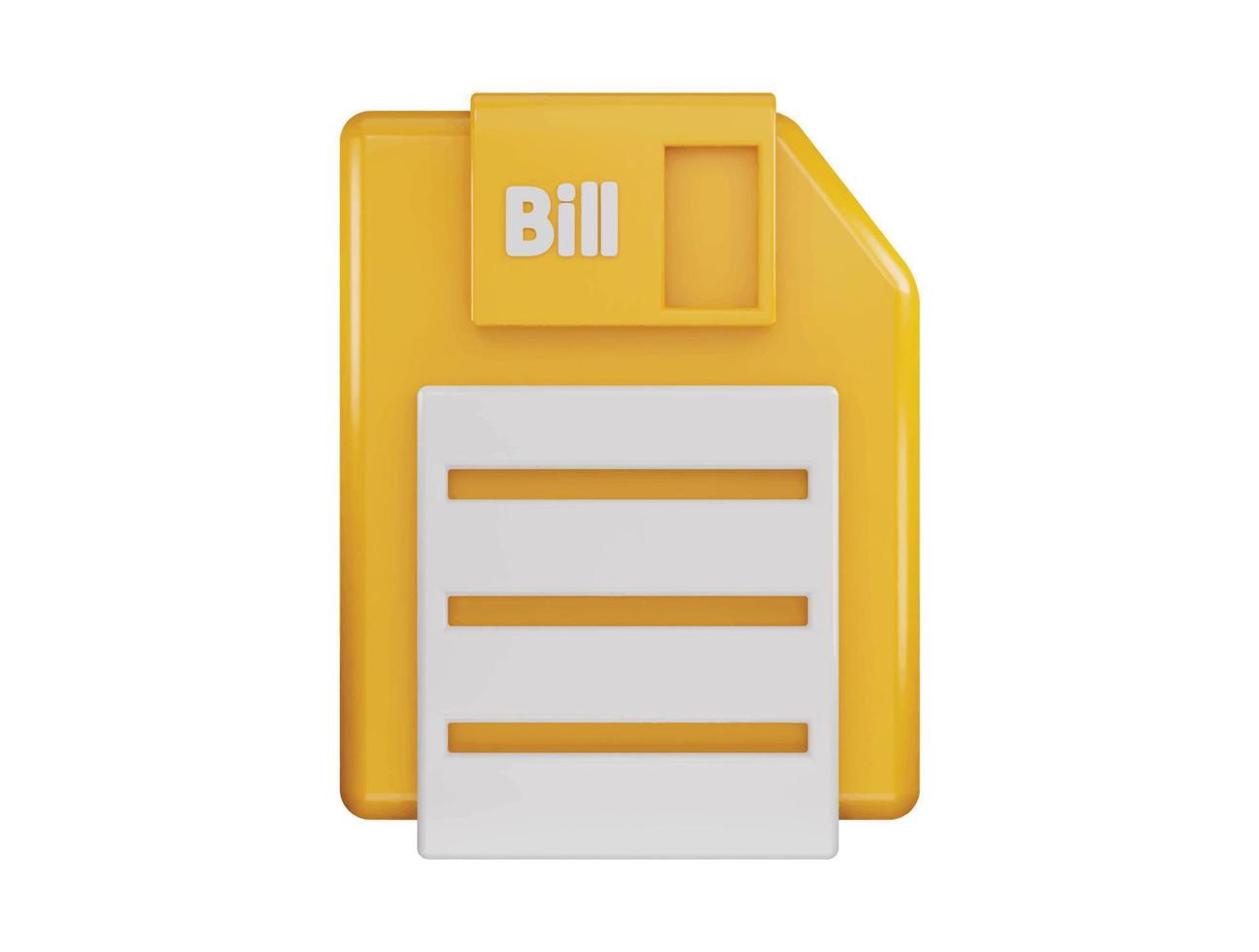bill paper icon 3d rendering vector illustration
