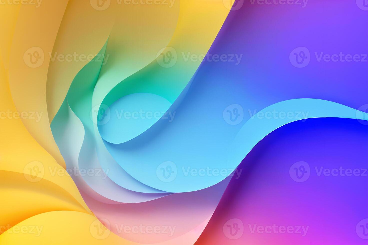 Colorful paper waves abstract banner design. photo