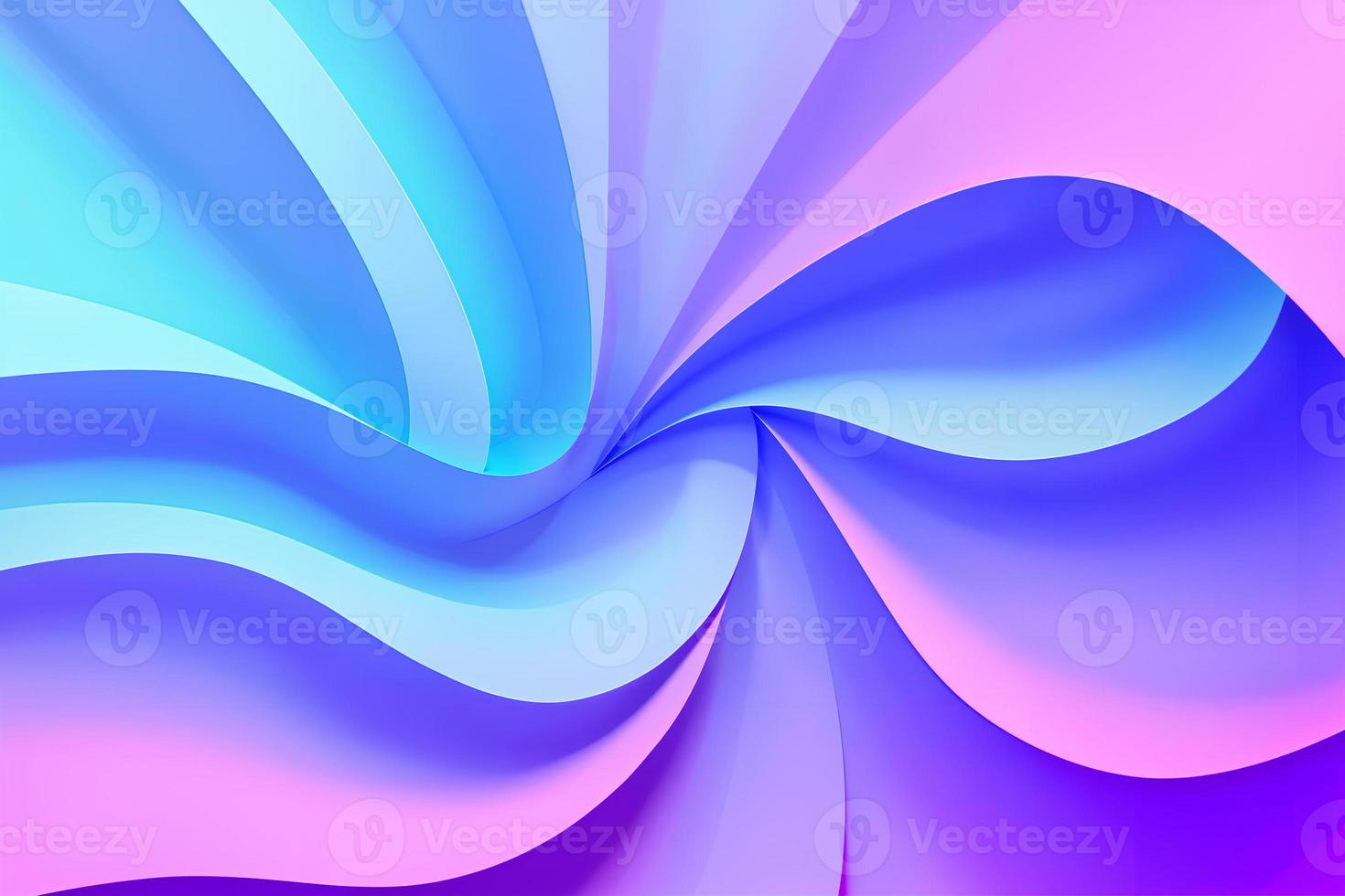 Blue and purple paper waves abstract banner design. Elegant wavy vector background photo