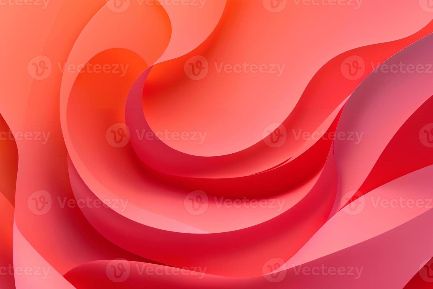 Red paper waves abstract banner design. Elegant wavy vector background photo