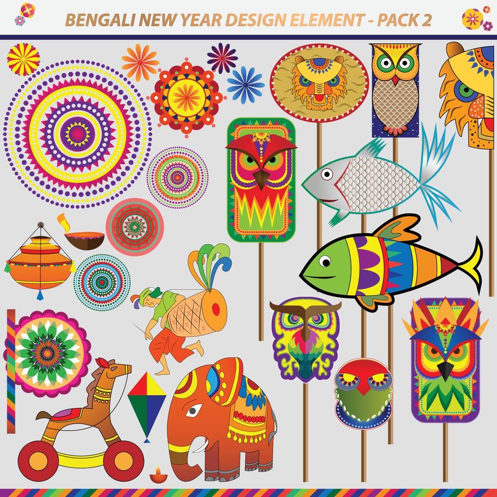 Bengali New Year Design element pack 2 these elements can be used to make banners, posters, or online content faster. vector