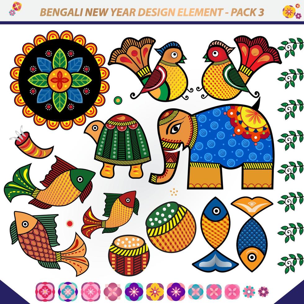 Bengali New Year Design element pack 3 these elements can be used to make banners, posters, or online content faster. vector