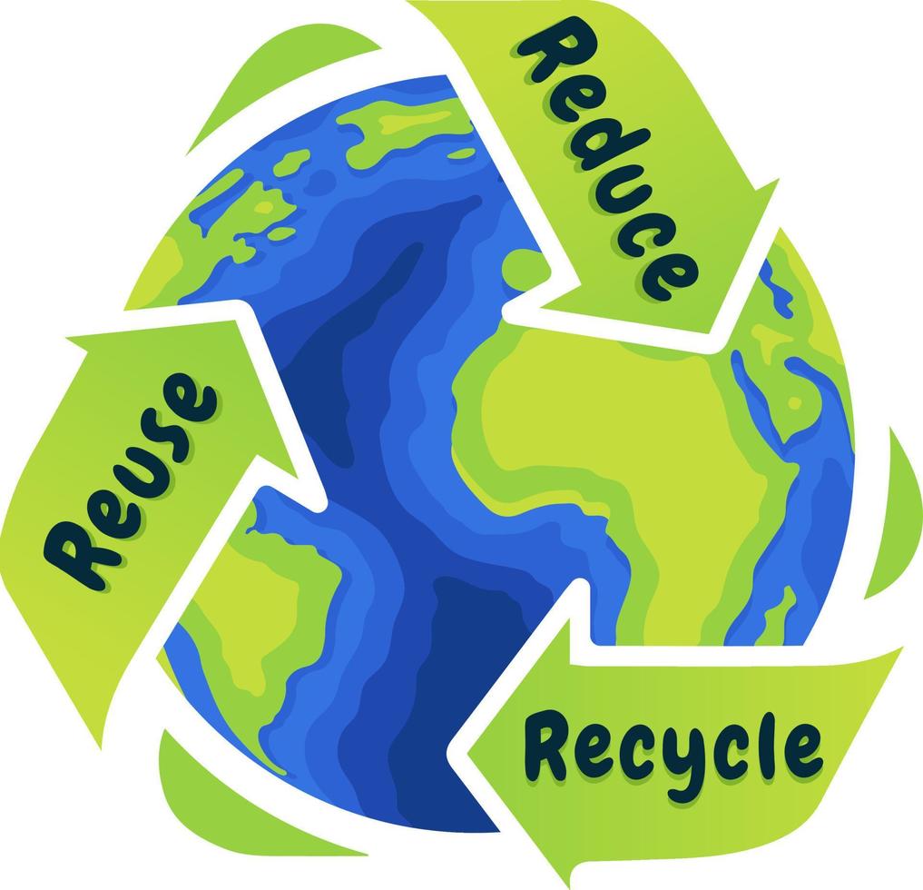 world environment day reduce reuse recycle vector