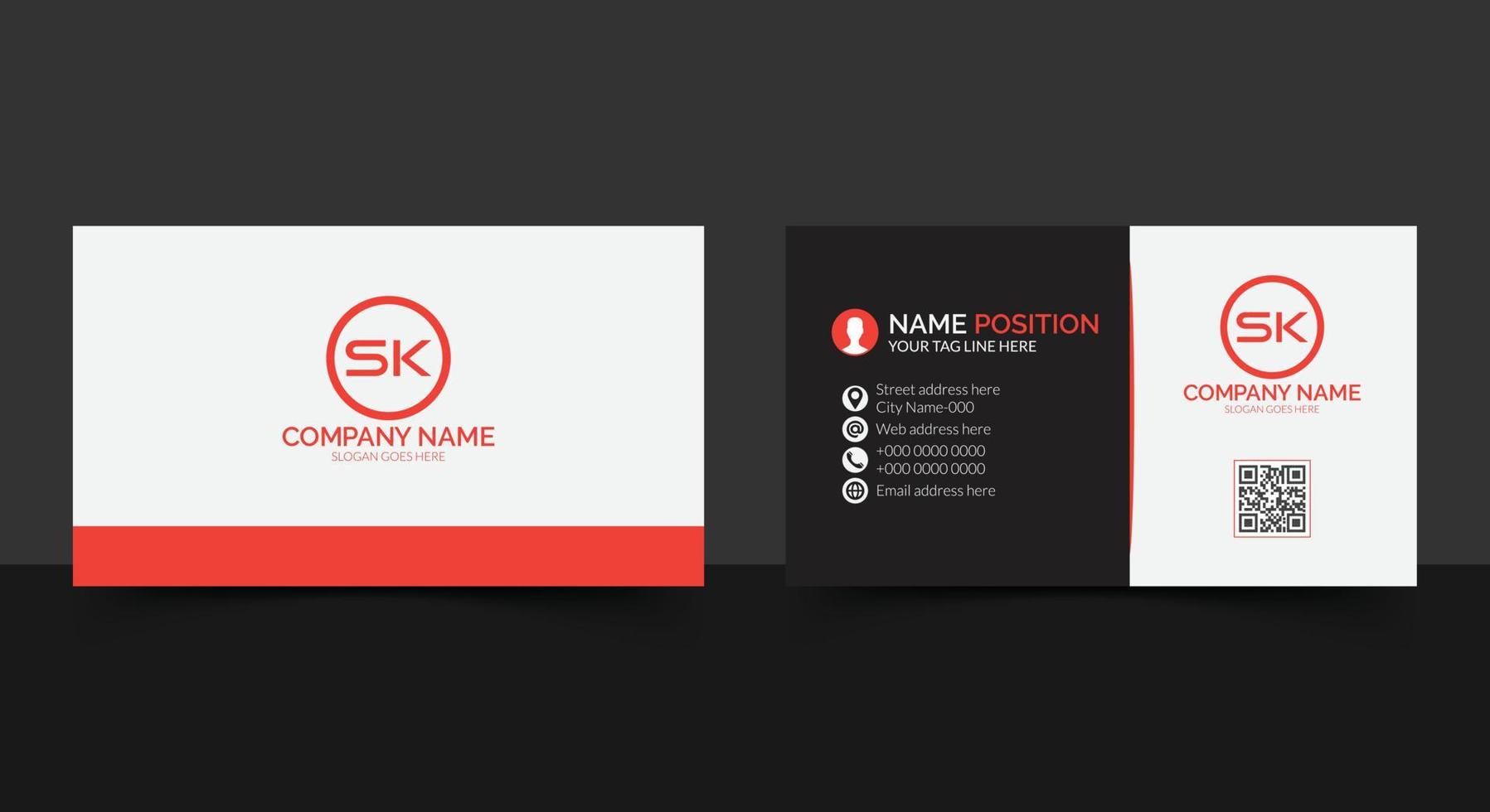 Corporate business card template design vector