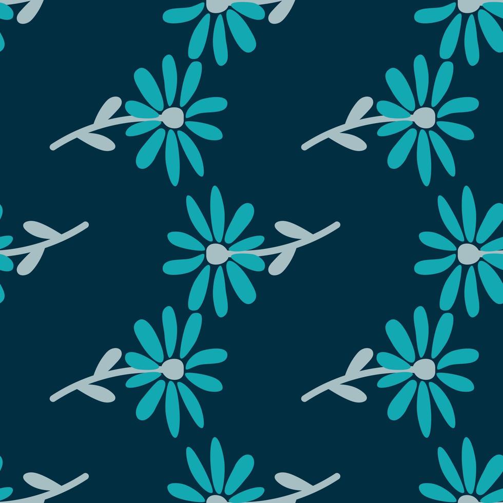 Doodle chamomile seamless pattern. Hand drawn ditsy print. Abstract floral ornament. Simple botanical backdrop. vector