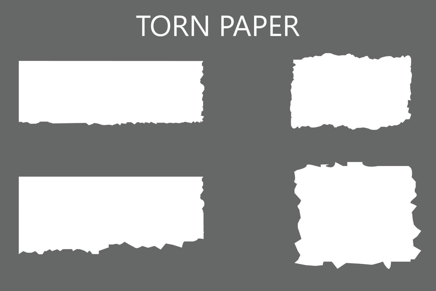 White torn paper background. Realistic paper scraps with torn edges. Sticky notes, shreds of notebook pages. vector