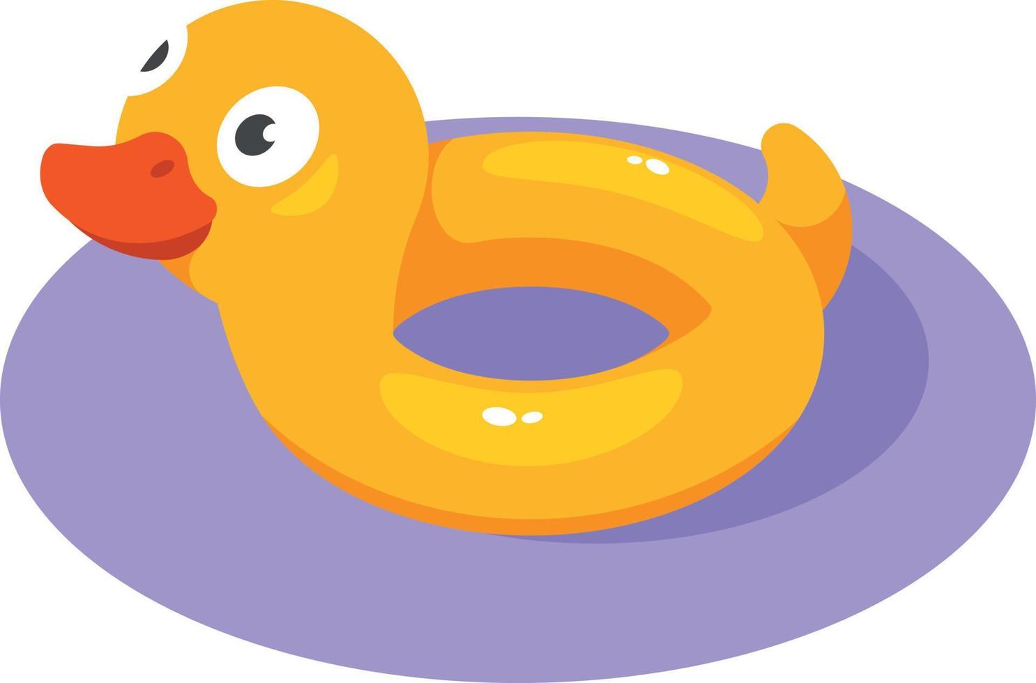 A Rubber Duck Toy Is Floating In The Water, Isolated On Transparent Background. vector