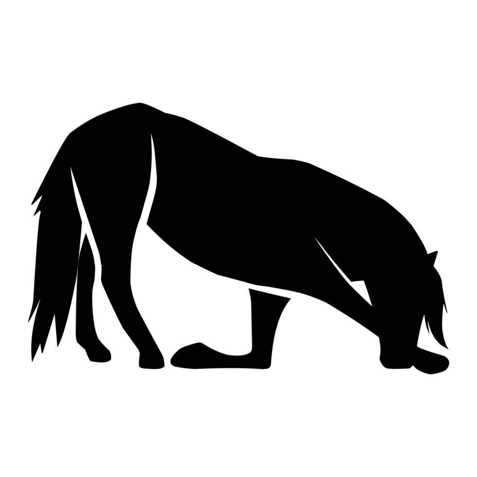 horse silhouette black vector. wildlife silhouettes vector