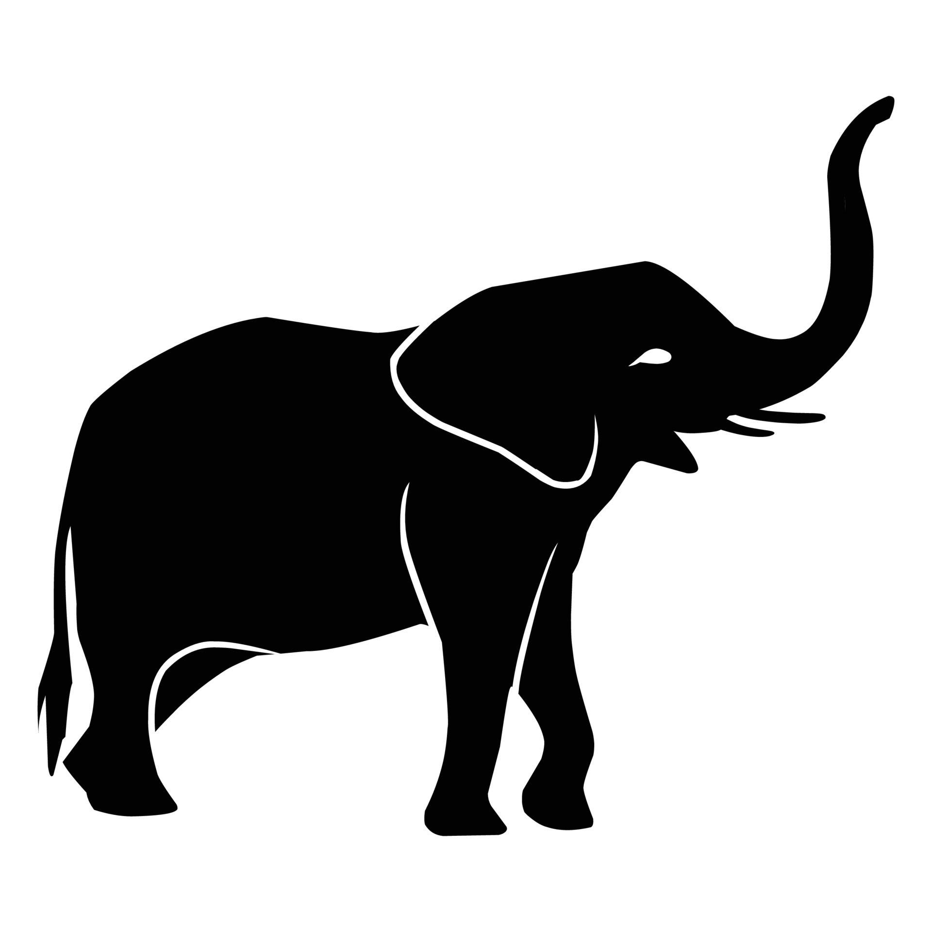 elephant silhouette black vector. wildlife silhouettes 22210865 Vector