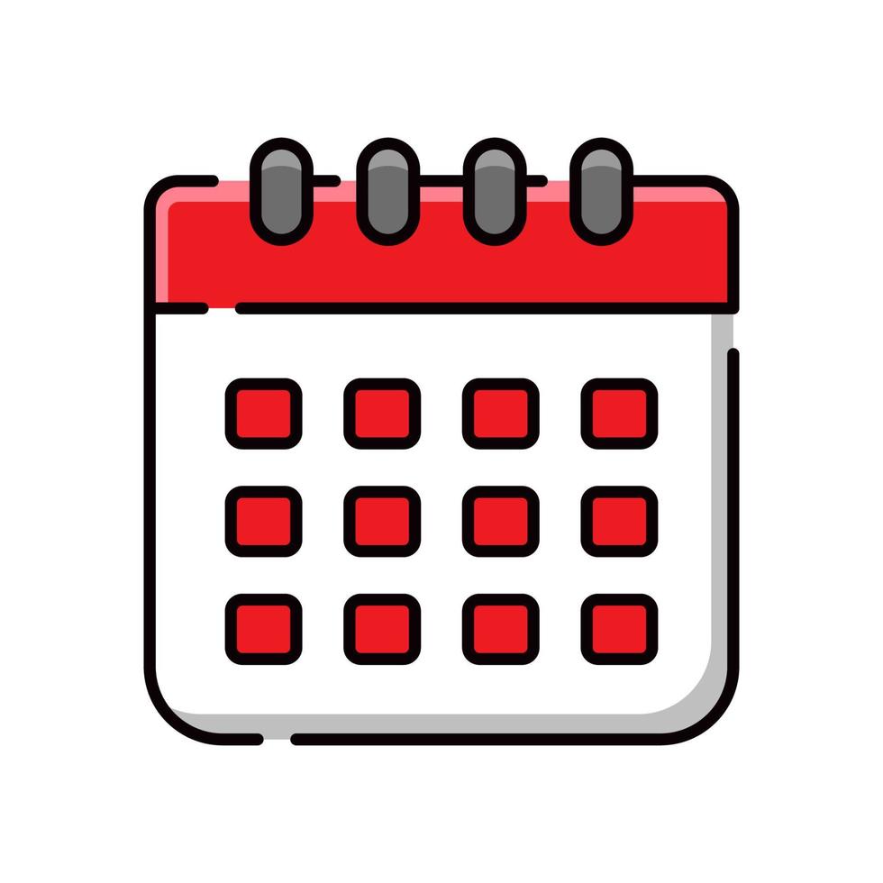 Calendar icon in colorful style isolated on white background vector