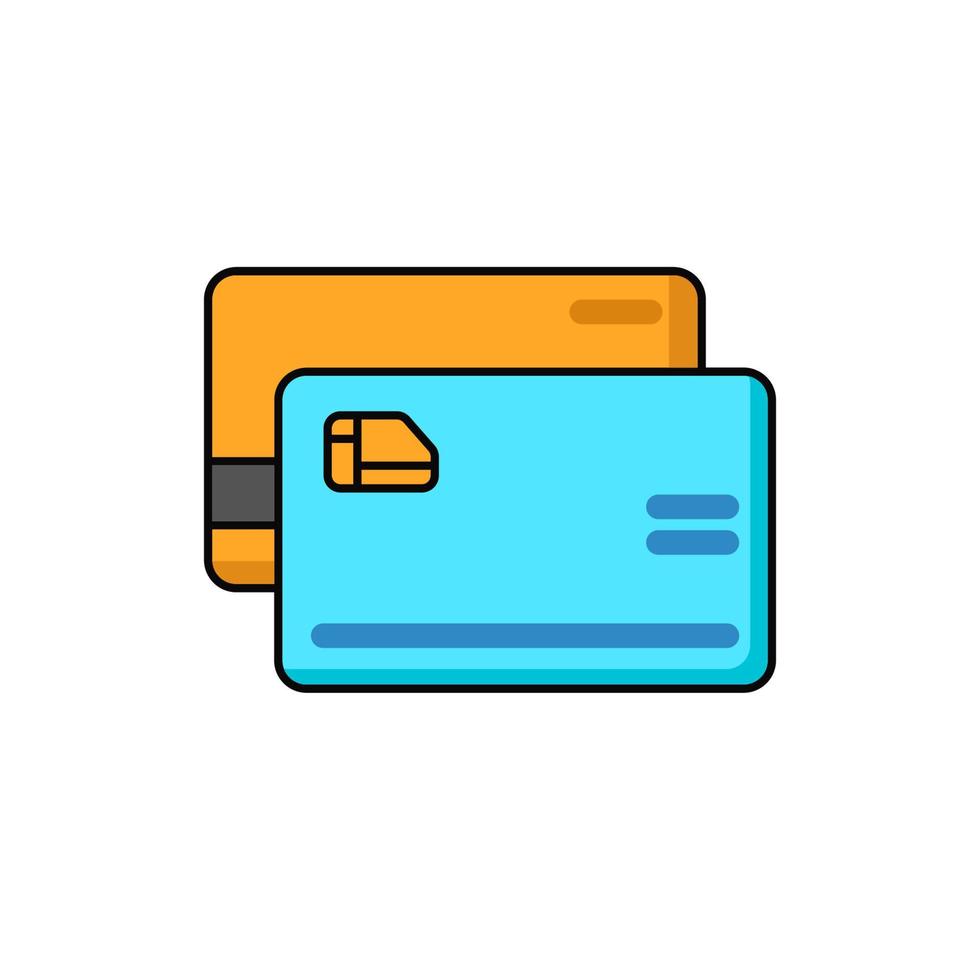 crédito tarjeta icono en vistoso estilo aislado en blanco antecedentes vector