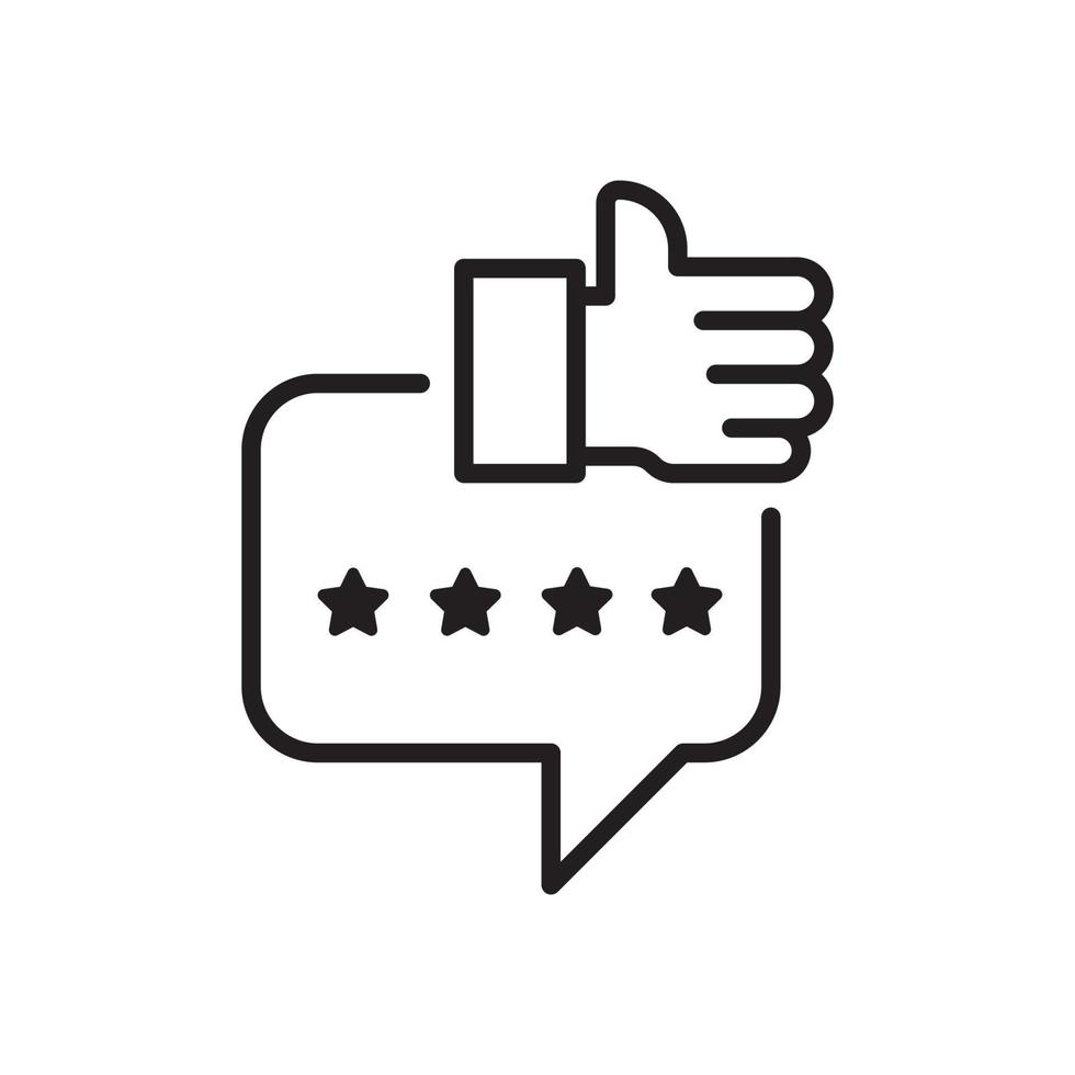 Review icon in simple line style isolated on white background vector