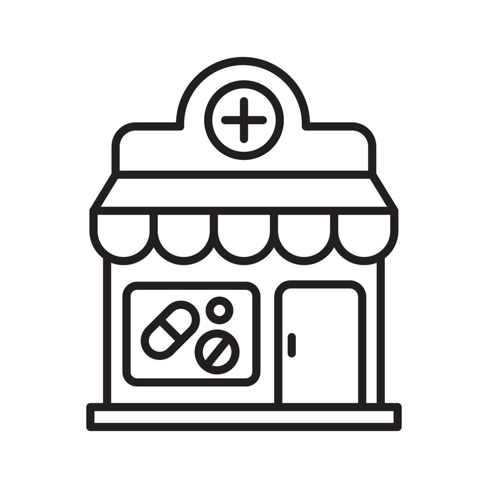 farmacia icono en lineal estilo aislado en blanco antecedentes vector