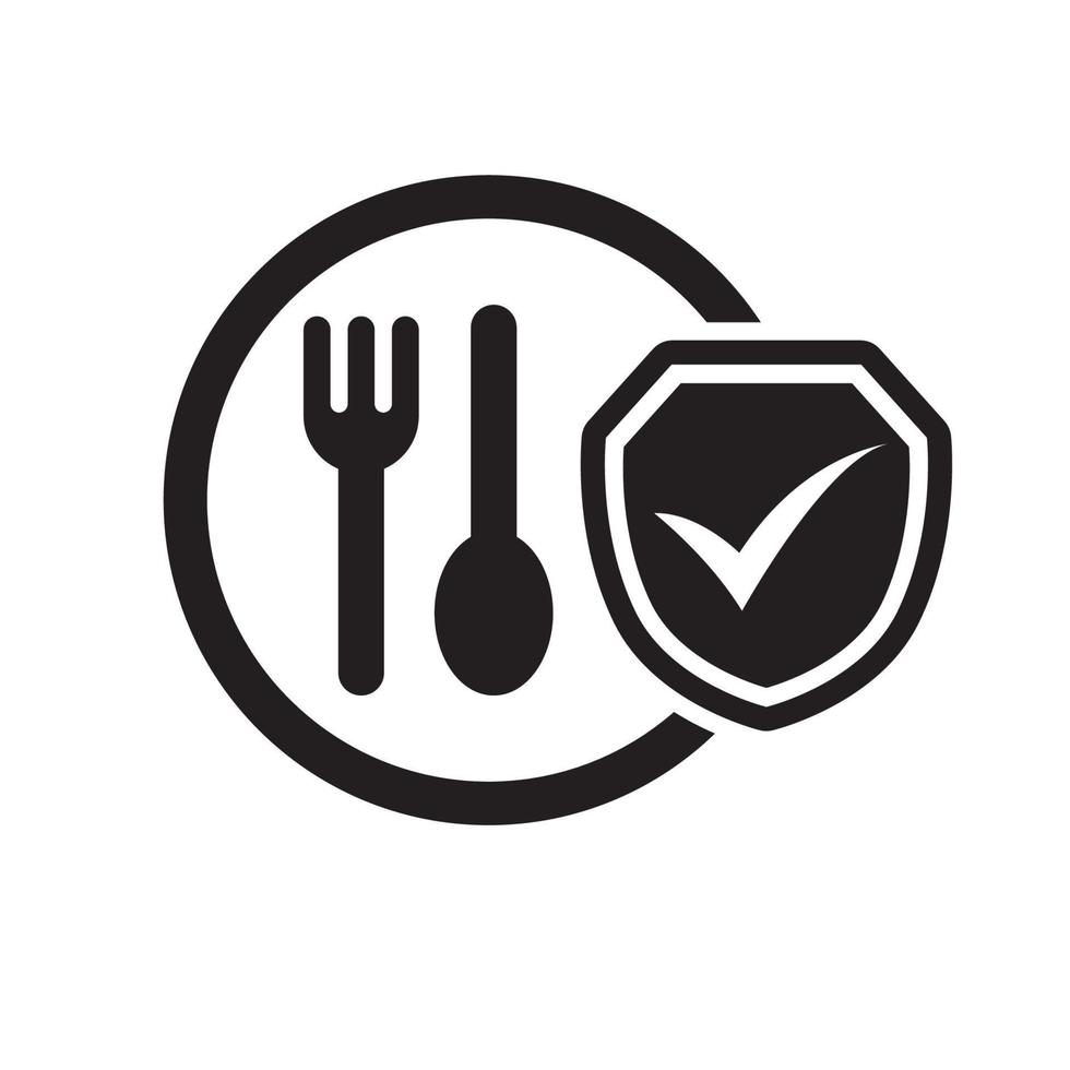 comida la seguridad icono en sencillo negro diseño aislado en blanco antecedentes vector