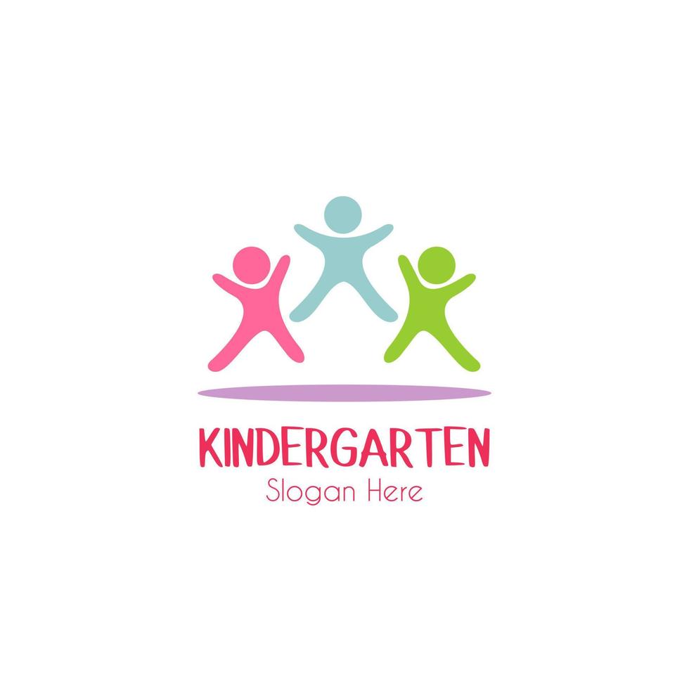 Playgroup, preschool, kindergarten logo template vector