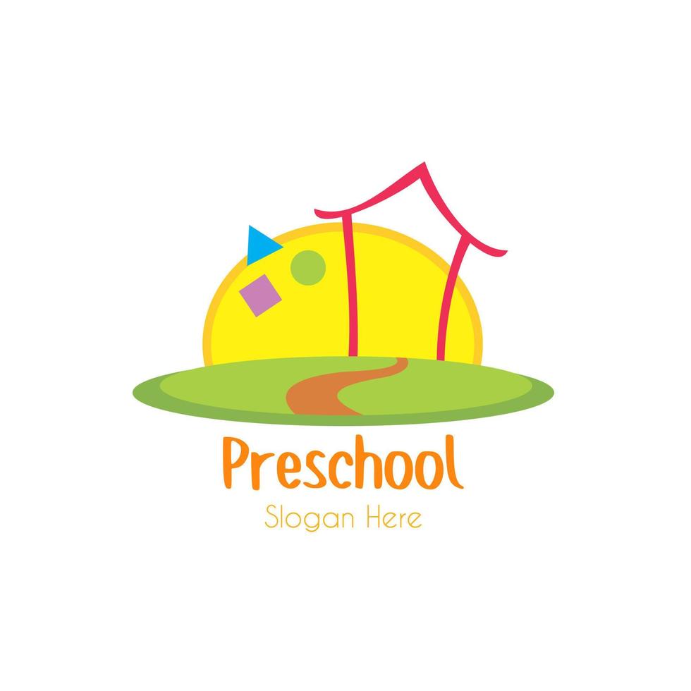 preescolar logo diseño vector modelo