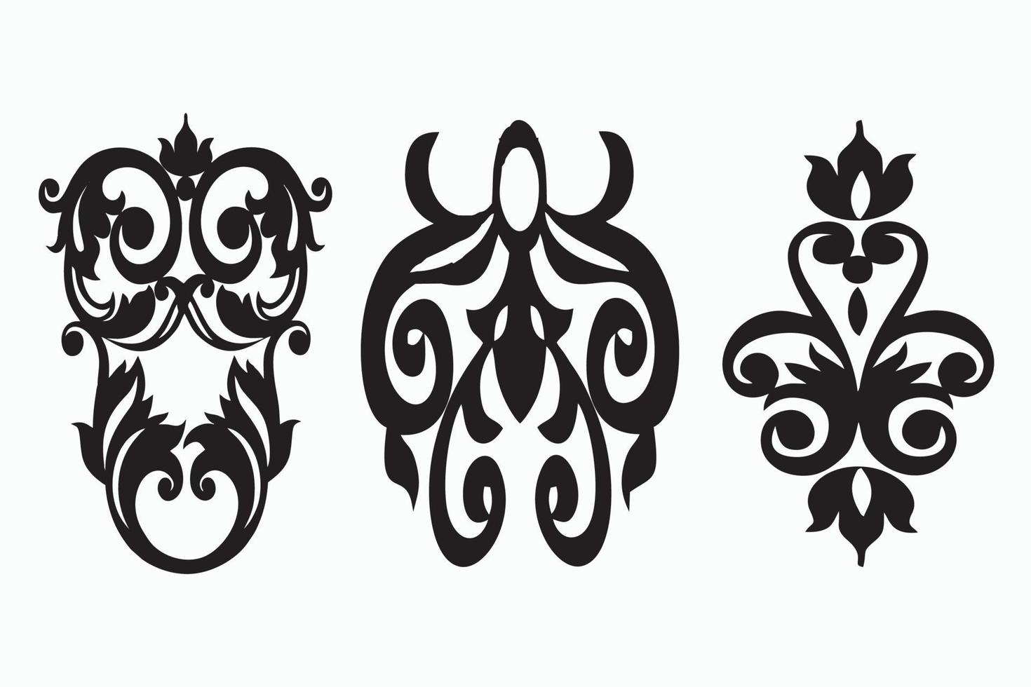 A set of black and white floral designs with a floral design. 22212607