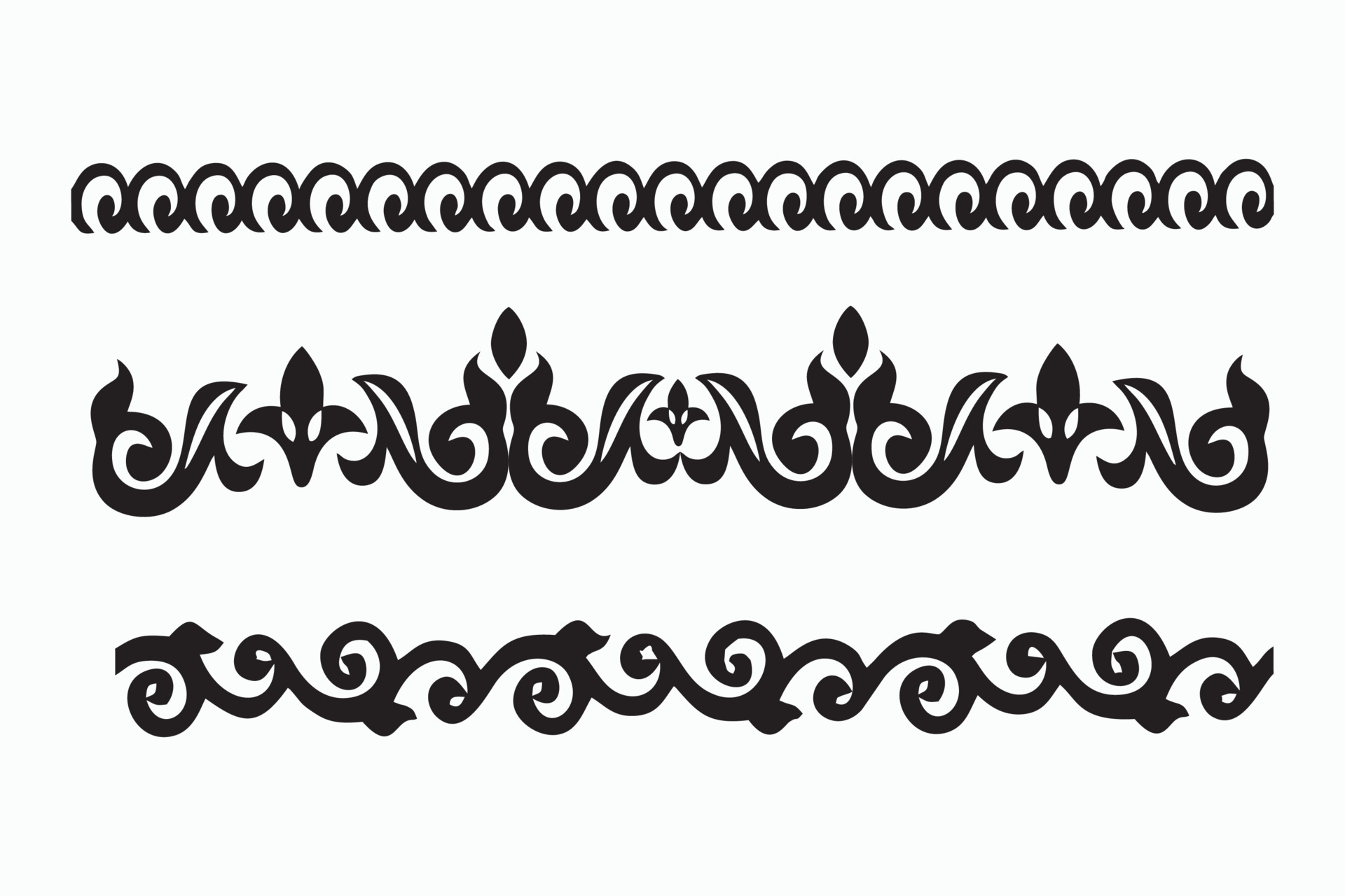 Black and white border with a flower. 22212608 Vector Art at Vecteezy