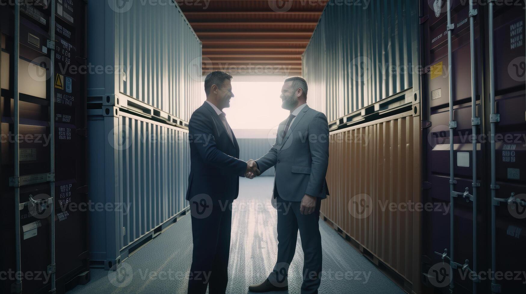 Two businessmen shaking hands after a successful meeting. . photo