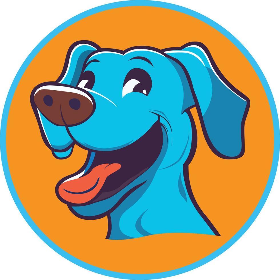 Dog smiling face logo illustration vector