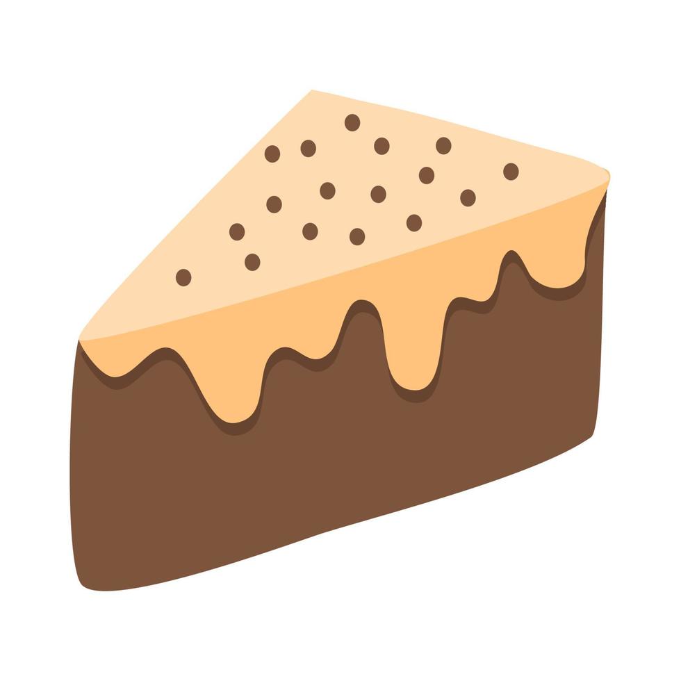 Delicious fresh chocolate cake vector