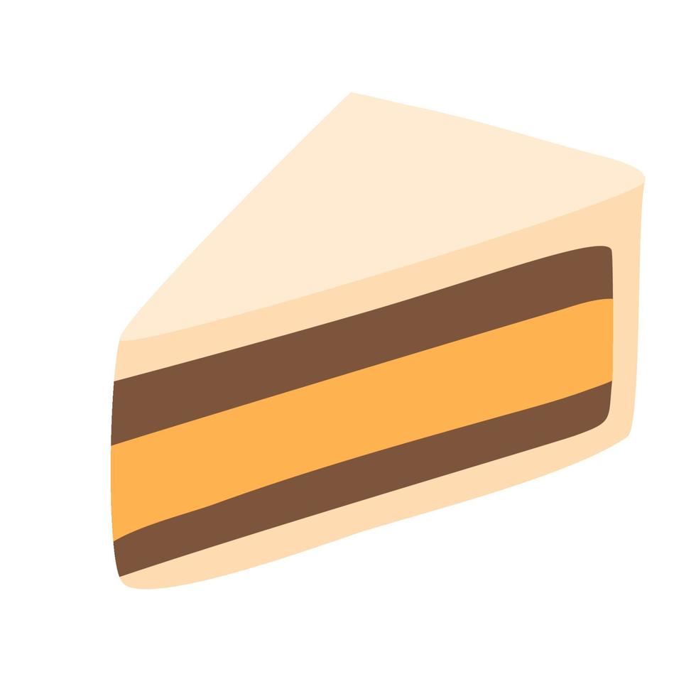 Sweet cake slice vanilla vector