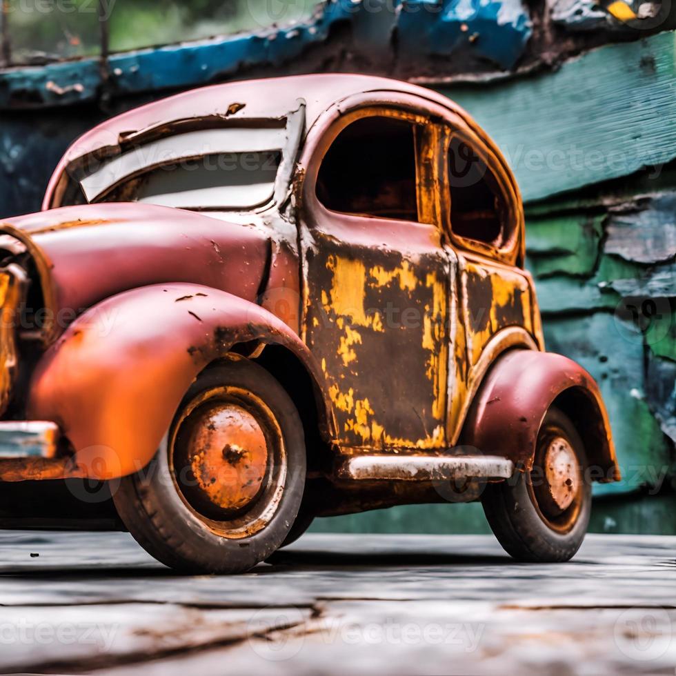 macro photo of a old rusty car broken vintage Style