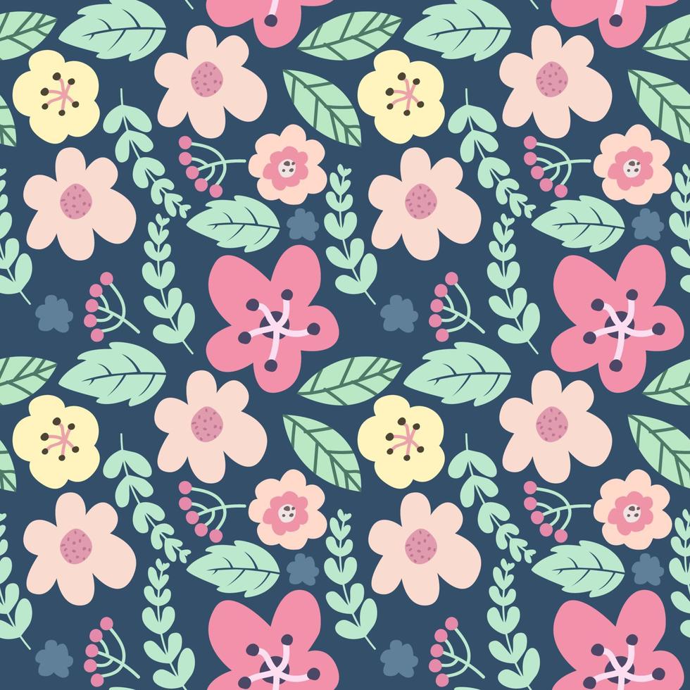 Colorful floral seamless pattern vector