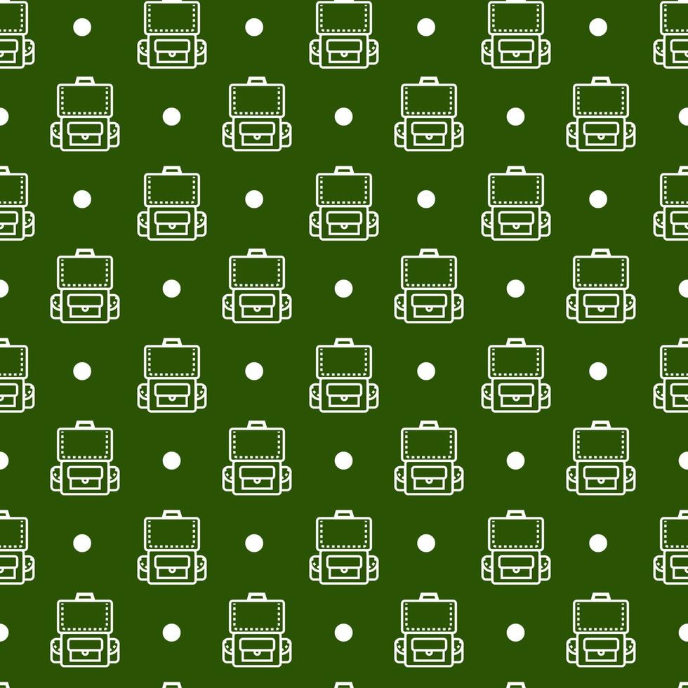 Backpack Doodle Monoline Seamless Pattern vector